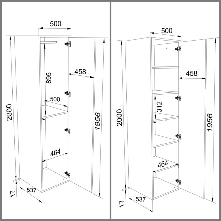 Szafa Modułowa Eden 50 cm Biała – PUSH CLICK i Cichy Domyk