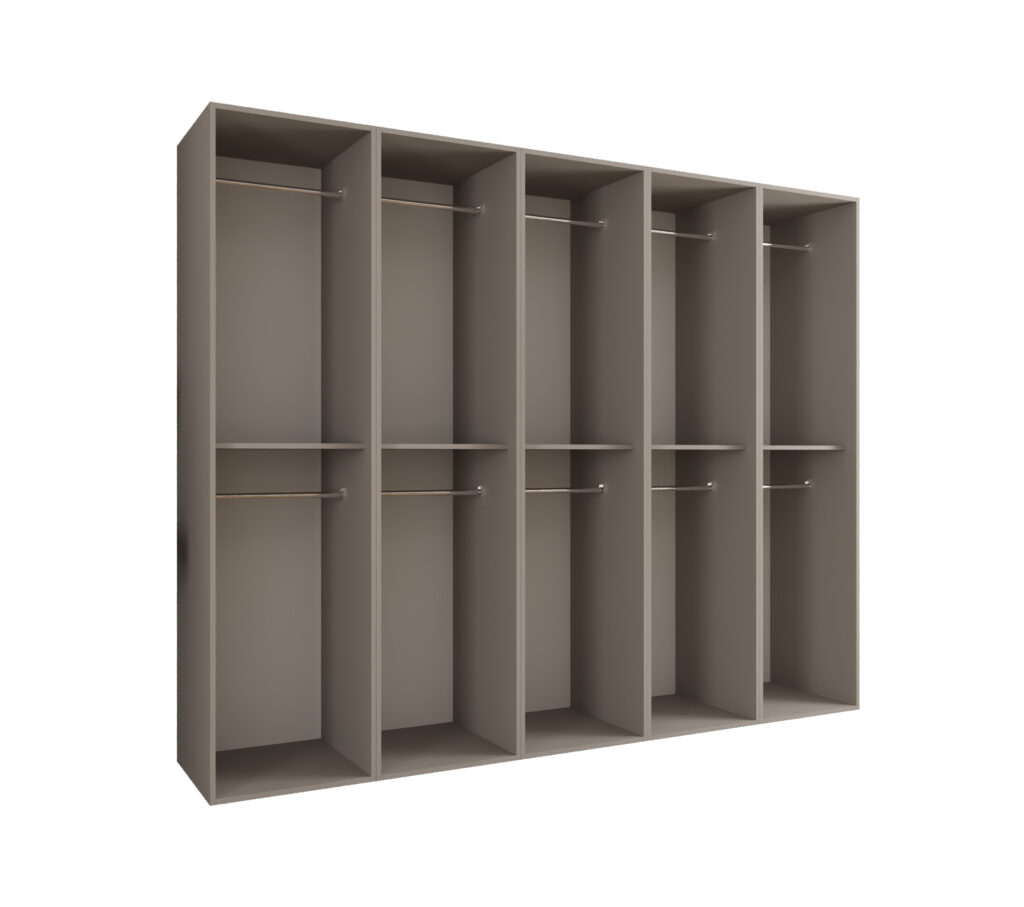 Szafa Modułowa Eden 250 cm z Lustrem Kaszmir – PUSH CLICK i Cichy Domyk