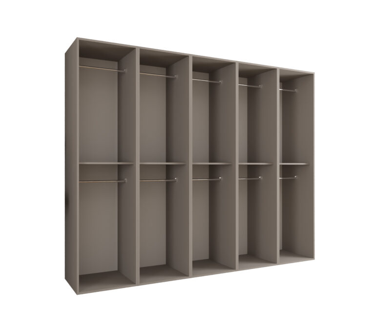 Szafa Modułowa Eden 250 cm z Lustrem Kaszmir – PUSH CLICK i Cichy Domyk