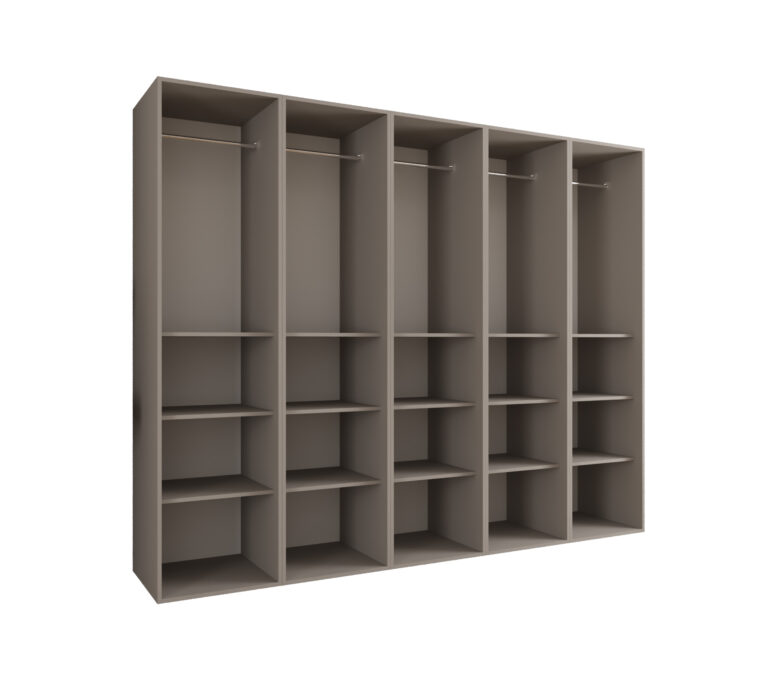 Szafa Modułowa Eden 250 cm z Lustrem Kaszmir – PUSH CLICK i Cichy Domyk