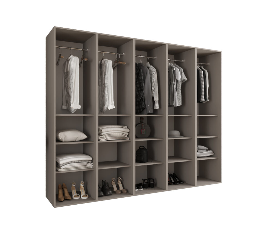 Szafa Modułowa Eden 250 cm z Lustrem Kaszmir – PUSH CLICK i Cichy Domyk