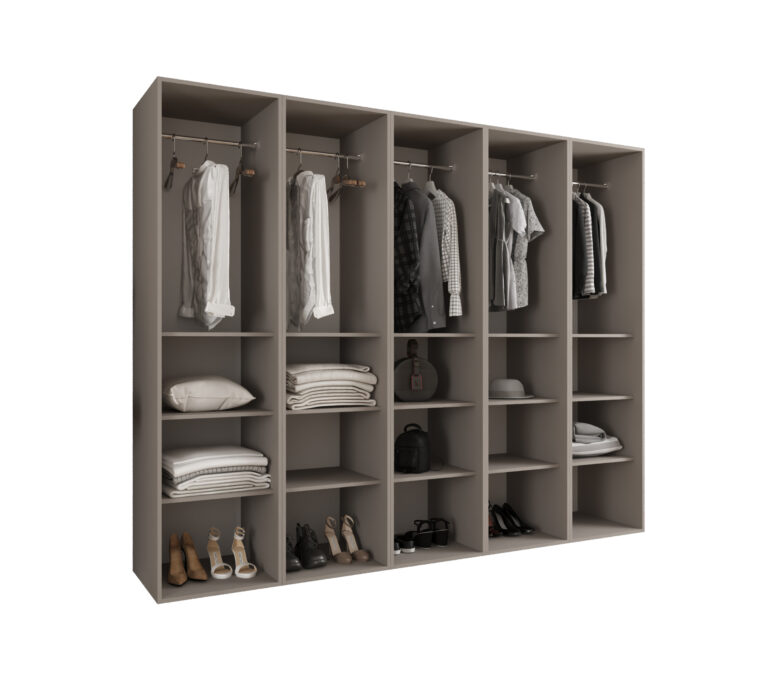 Szafa Modułowa Eden 250 cm z Lustrem Kaszmir – PUSH CLICK i Cichy Domyk