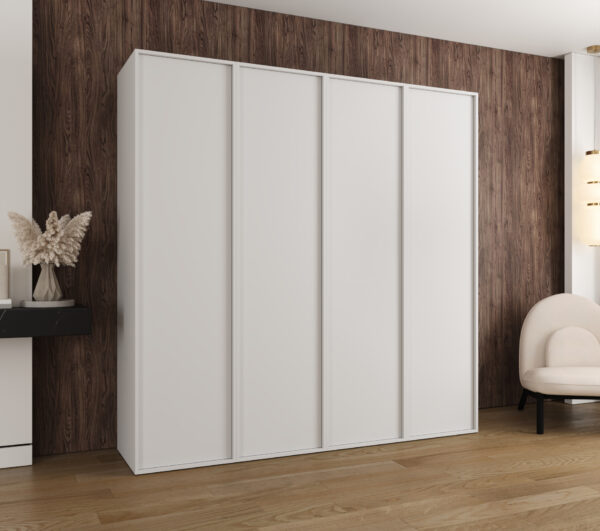 Szafa Modułowa Eden 200 cm Biała – PUSH CLICK i Cichy Domyk