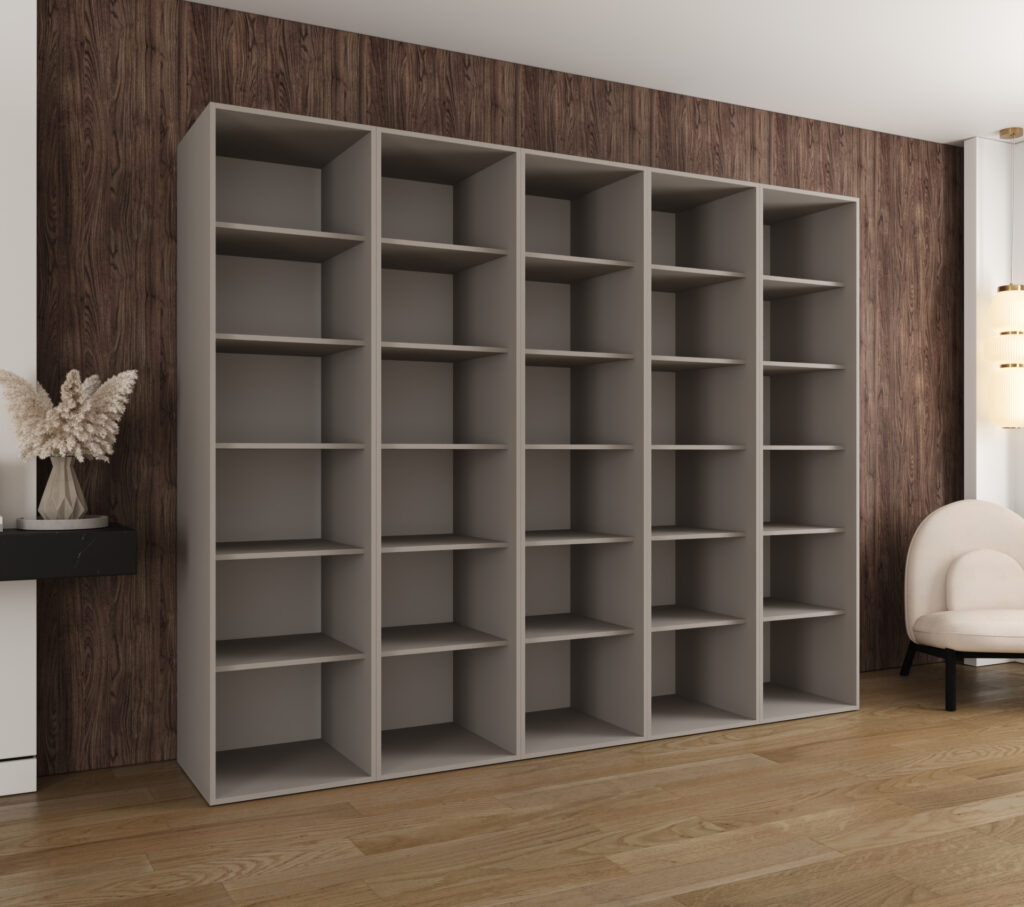 Szafa Modułowa Eden 250 cm z Lustrem Kaszmir – PUSH CLICK i Cichy Domyk