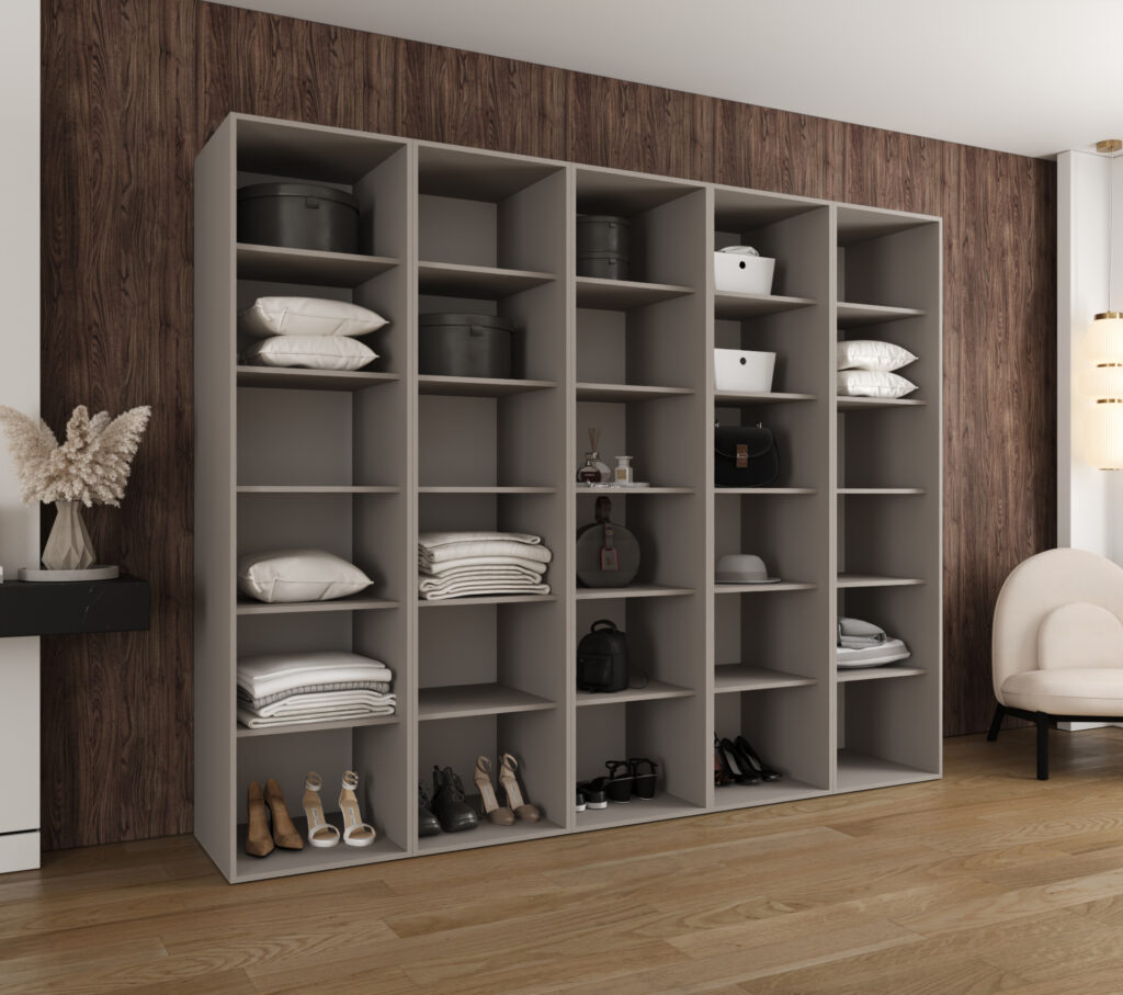 Szafa Modułowa Eden 250 cm z Lustrem Kaszmir – PUSH CLICK i Cichy Domyk
