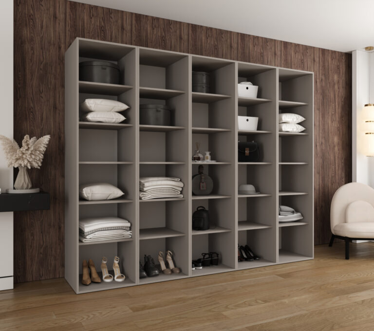 Szafa Modułowa Eden 250 cm z Lustrem Kaszmir – PUSH CLICK i Cichy Domyk