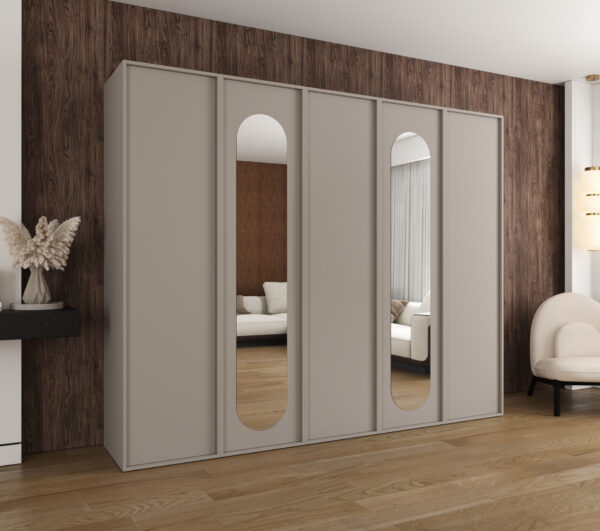Szafa Modułowa Eden 250 cm z Lustrem Kaszmir – PUSH CLICK i Cichy Domyk