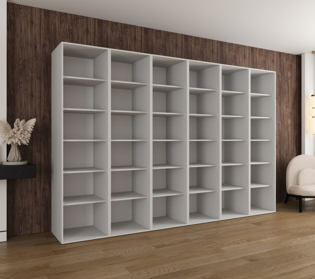 Szafa Modułowa Eden 300 cm Biała – PUSH CLICK i Cichy Domyk