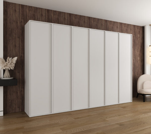 Szafa Modułowa Eden 300 cm Biała – PUSH CLICK i Cichy Domyk
