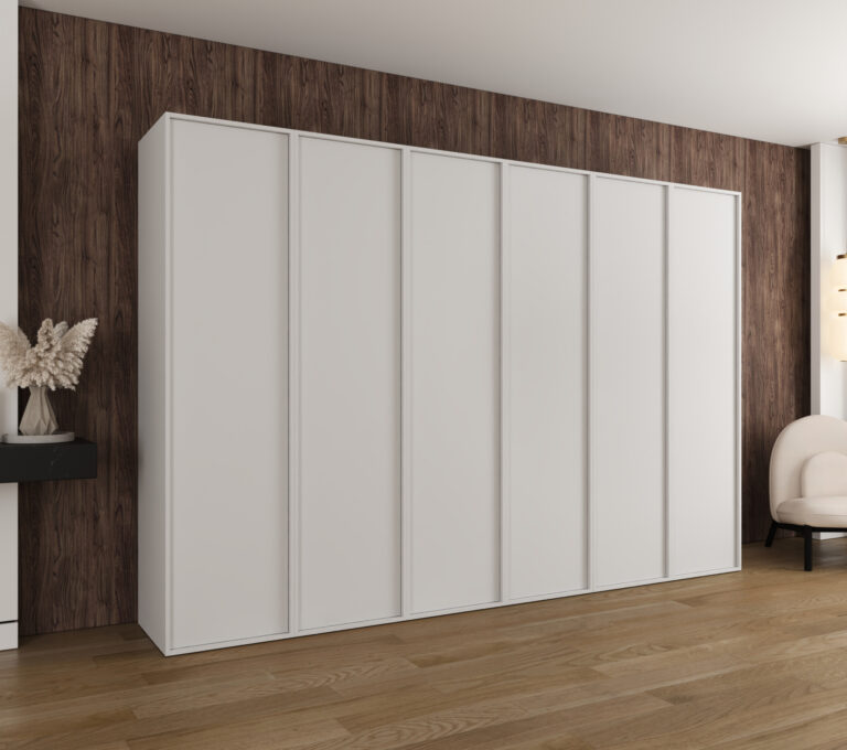 Szafa Modułowa Eden 300 cm Biała – PUSH CLICK i Cichy Domyk